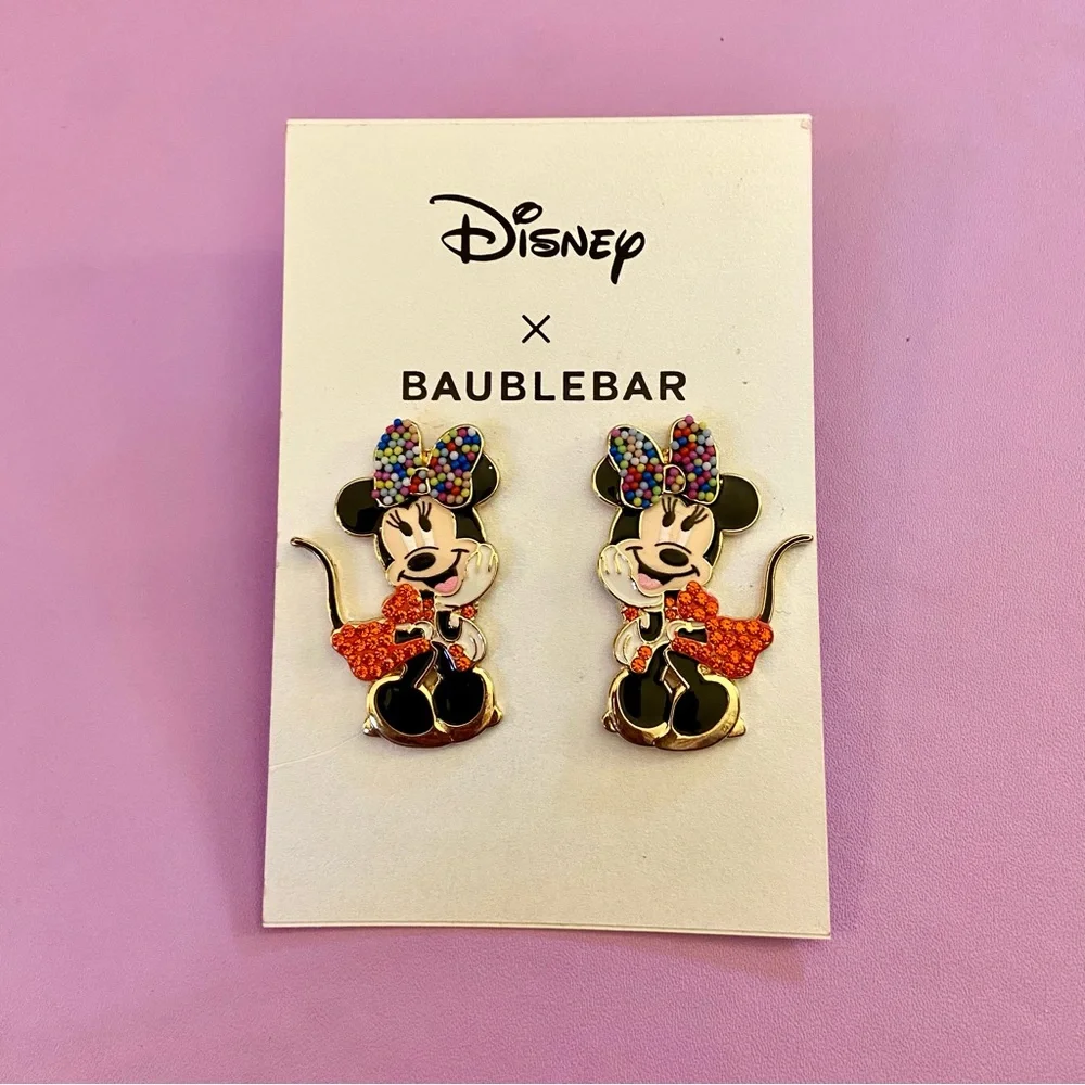 NWT Minnie Mouse Baublebar Earrings - Picture 2 of 3